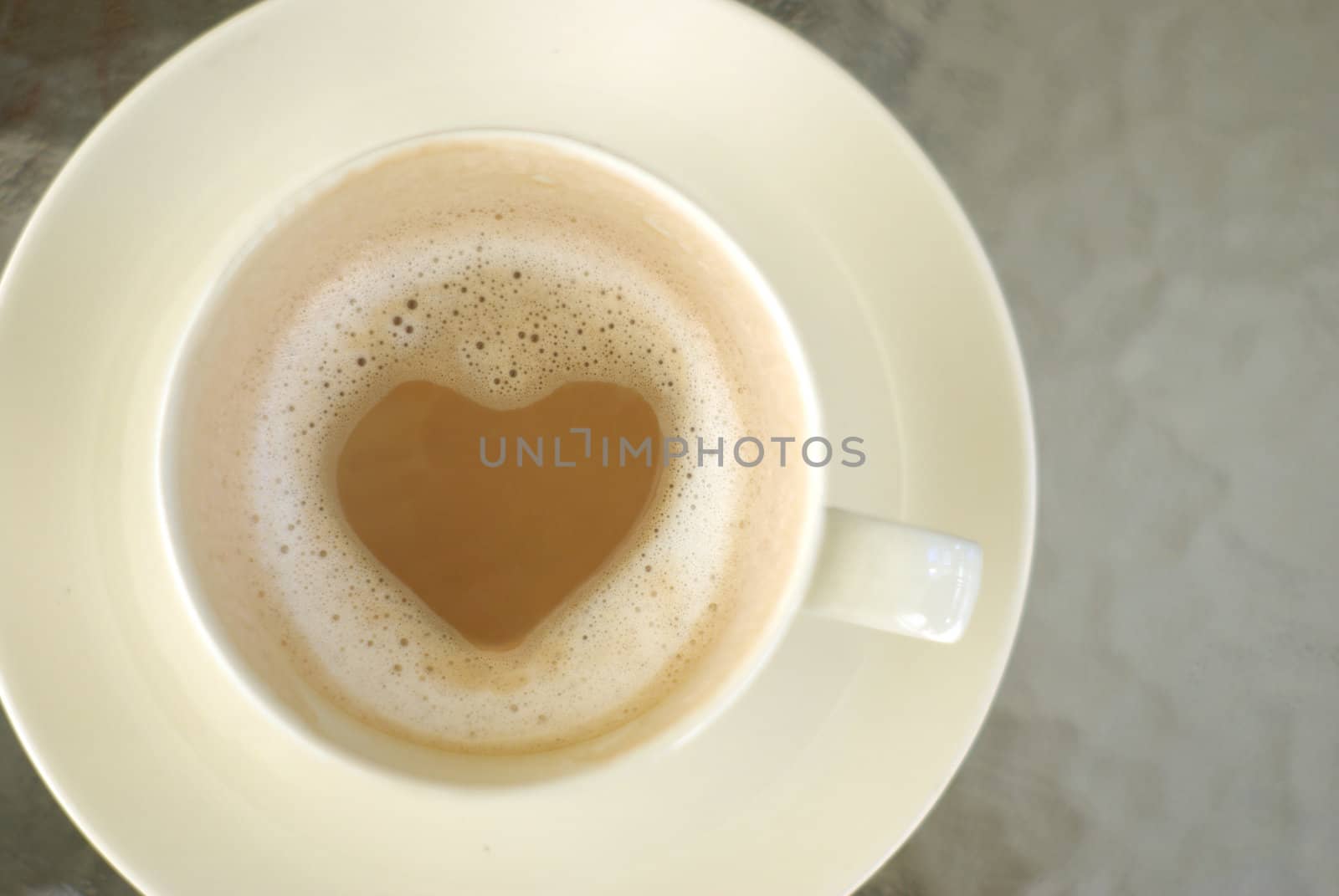 Hot chocolate milk, Heart shape inside cup by pixbox77