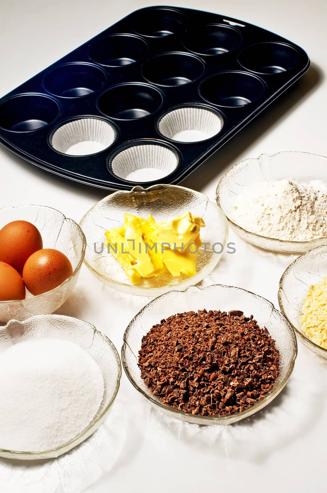 baking ingredients for muffins by Jochen