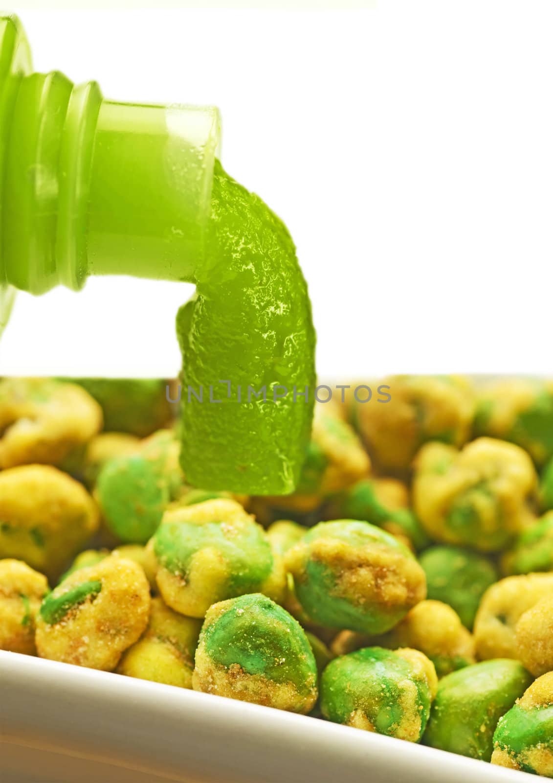 wasabi coated green peas