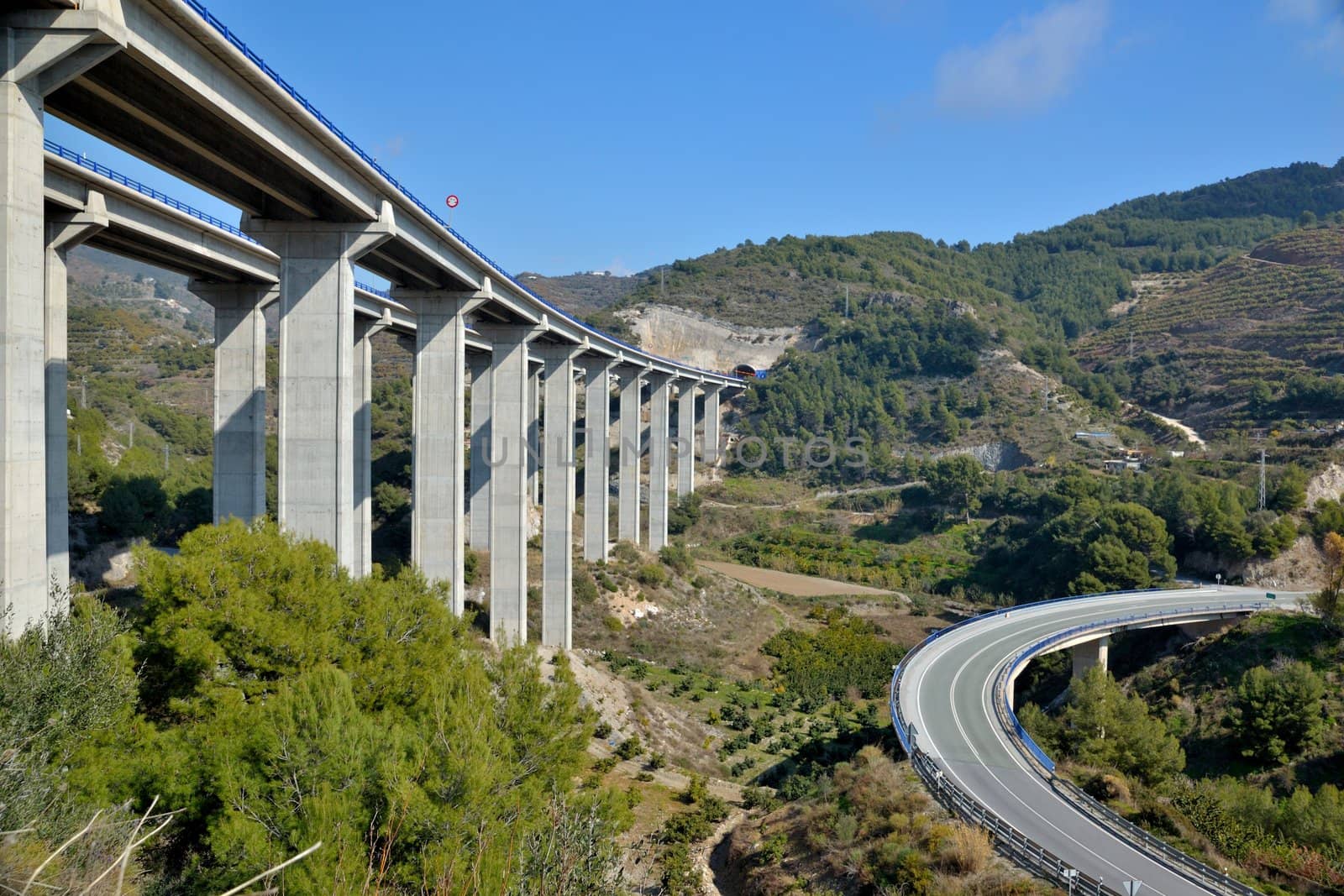 bridge between two mountains near the town of Nerja