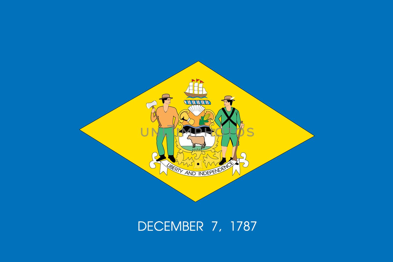 Flag of the American State of Delaware by DragonEyeMedia