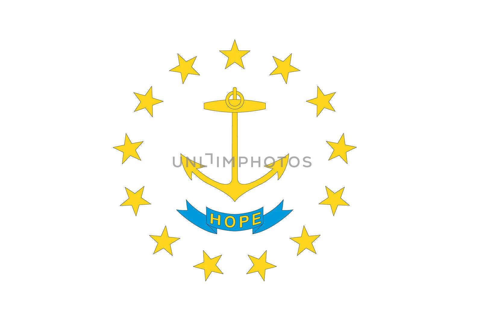 Flag of the American State of Rhode Island by DragonEyeMedia