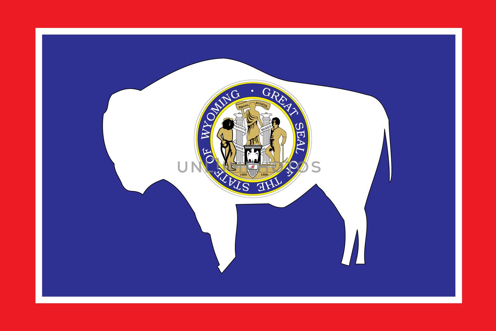 Flag of the American State of Wyoming by DragonEyeMedia