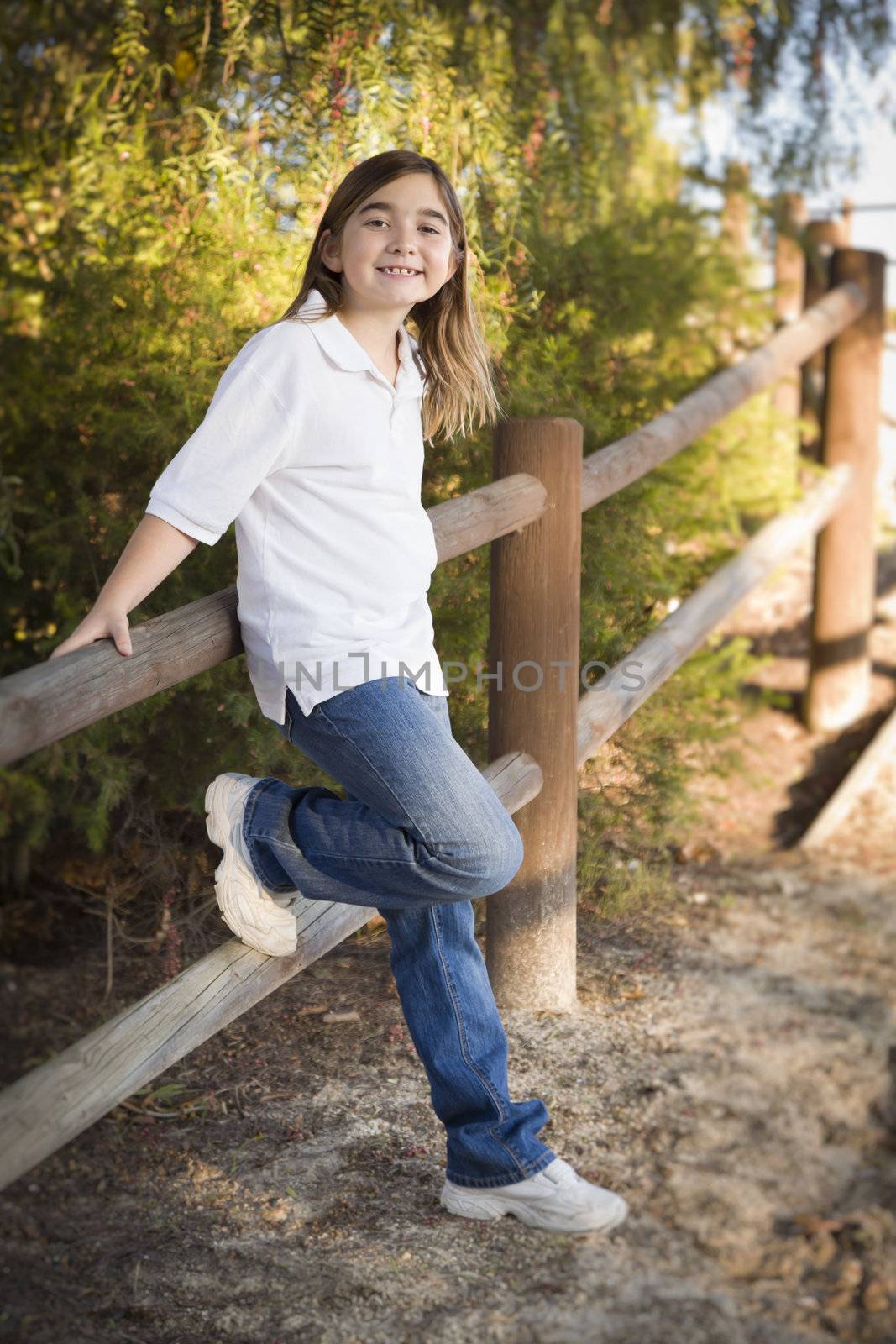 Pretty Young Child Girl Portrait Outside.