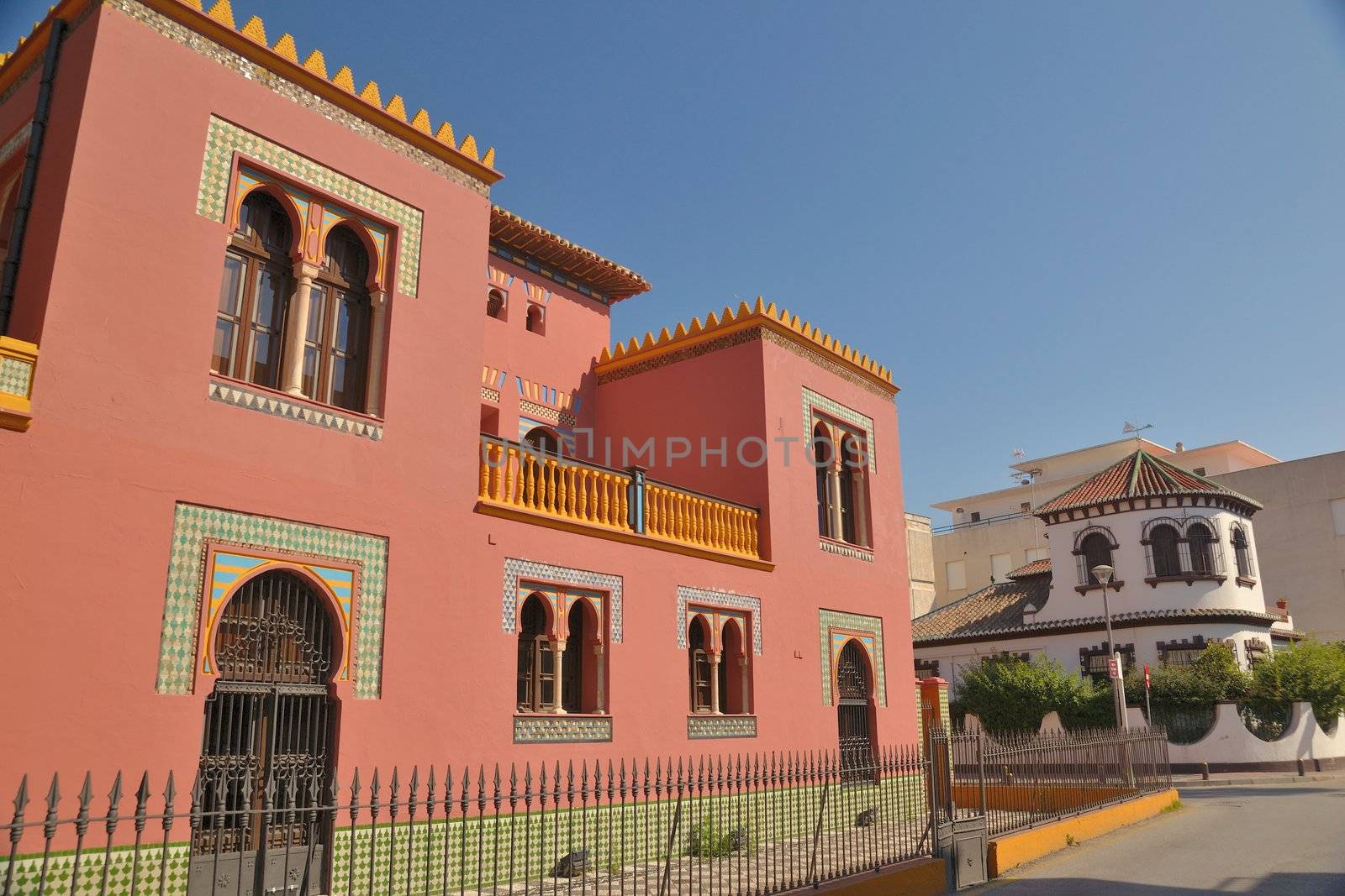 Spanish-style buildings in the town of Almunecar