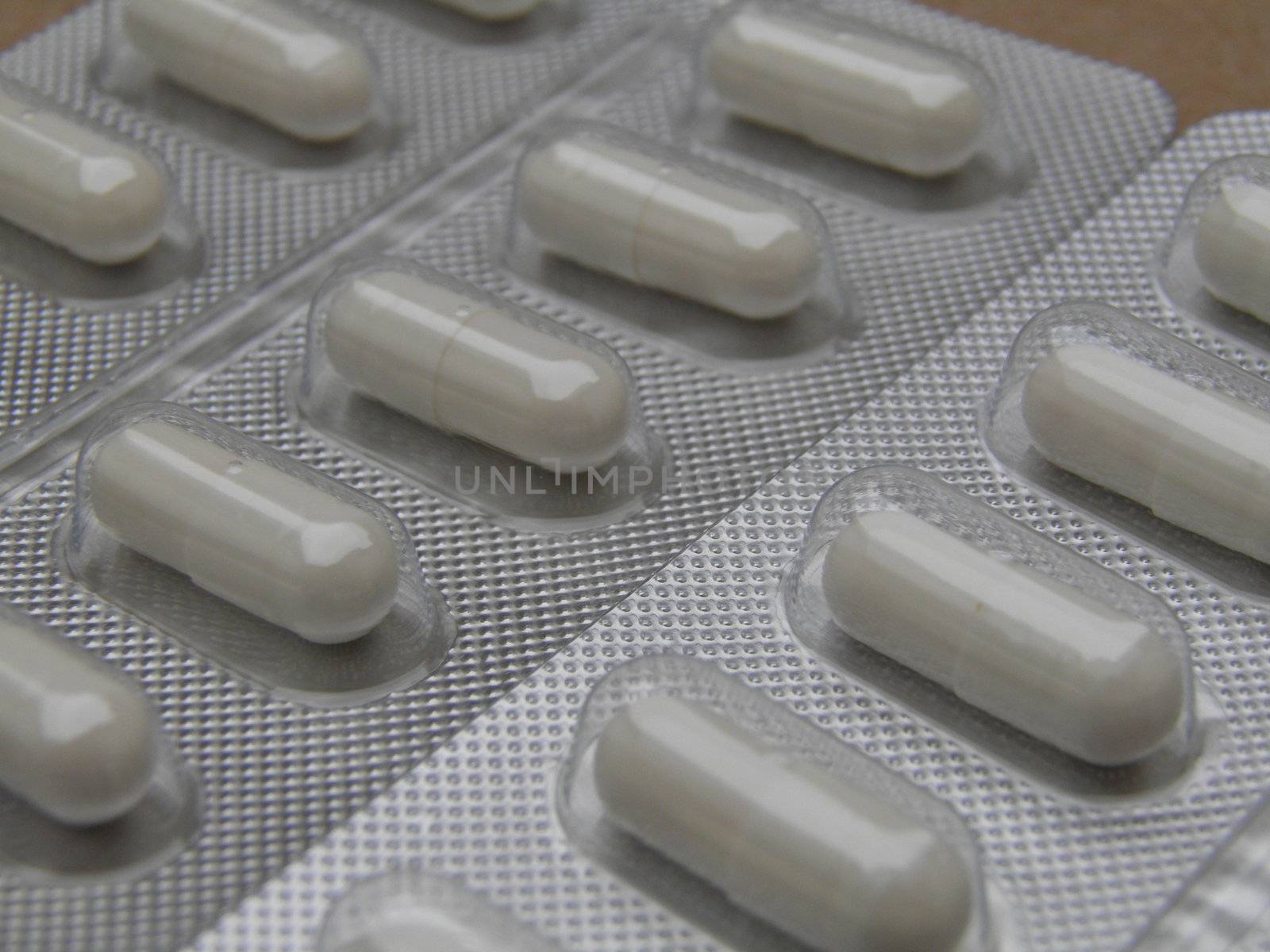 Tablet with medical pharmaceutical pills unopened