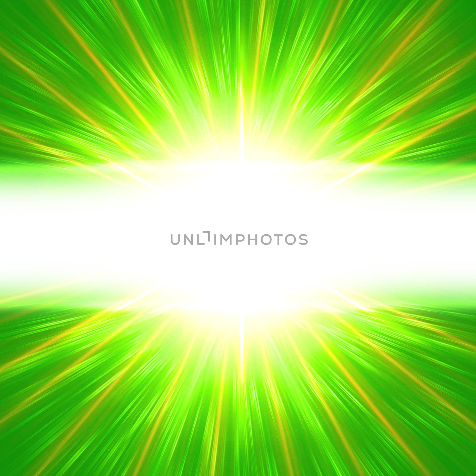 abstract ray lights  over green with text place