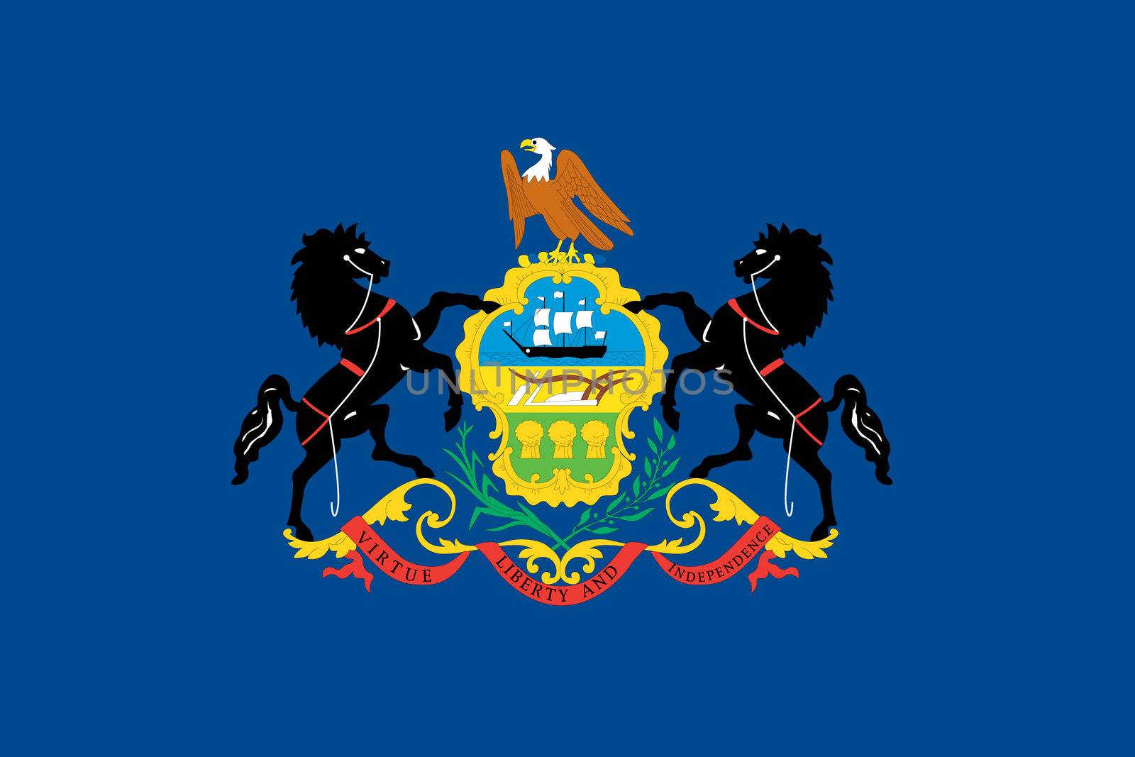 Flag of the American State of Pennsylvania by DragonEyeMedia