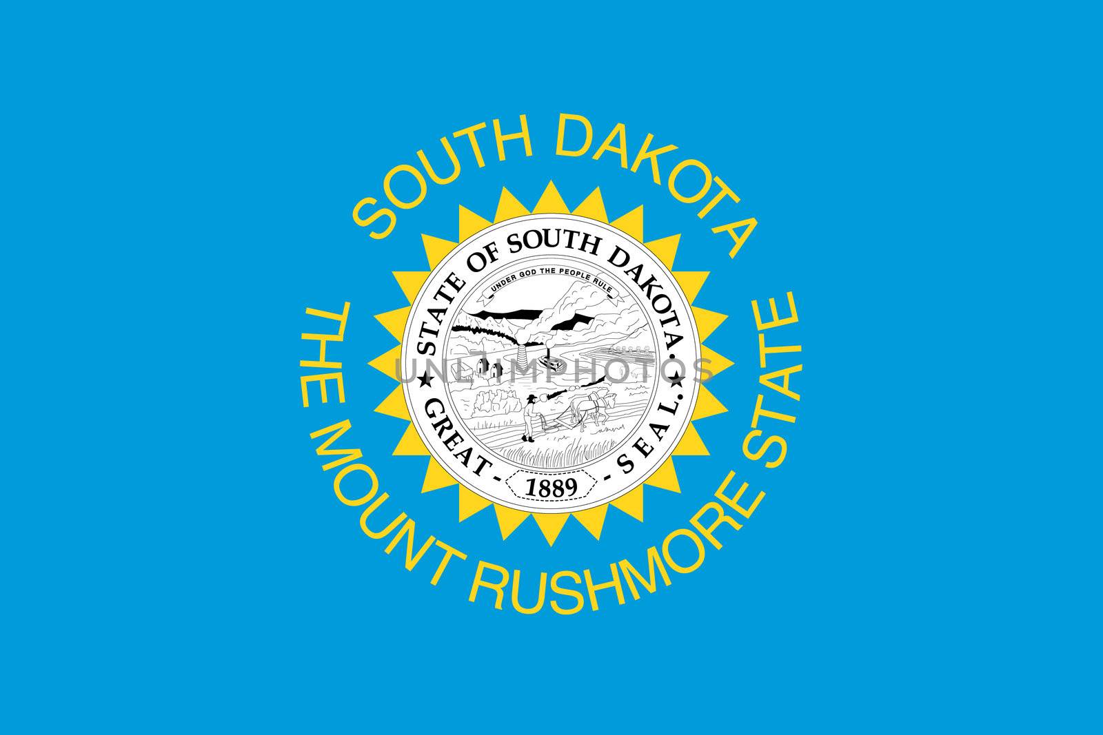 Flag of the American State of South Dakota by DragonEyeMedia