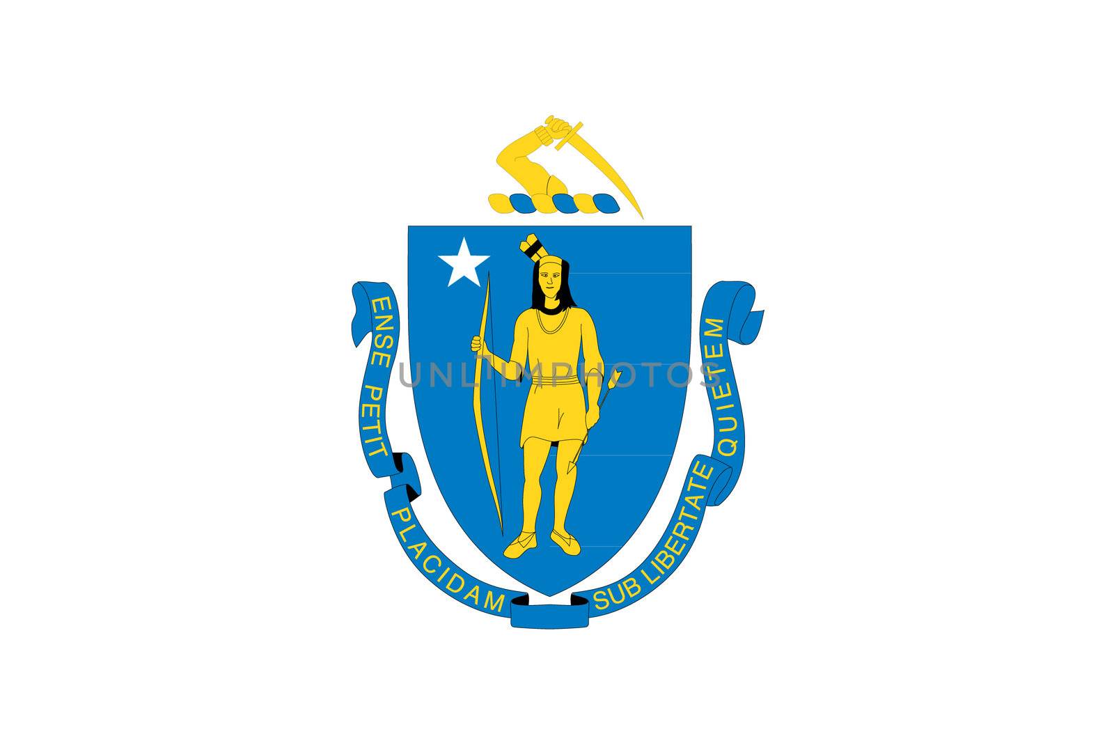 Flag of the American State of Massachusetts by DragonEyeMedia