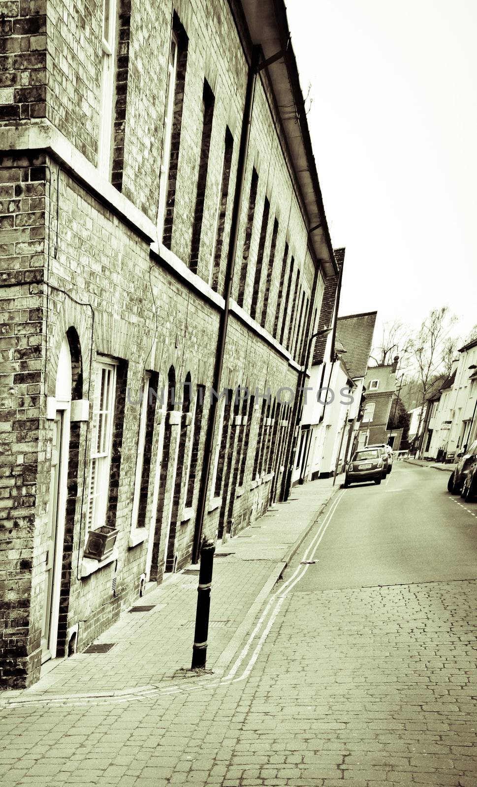 Row of victorian town houses in a Suffolk town