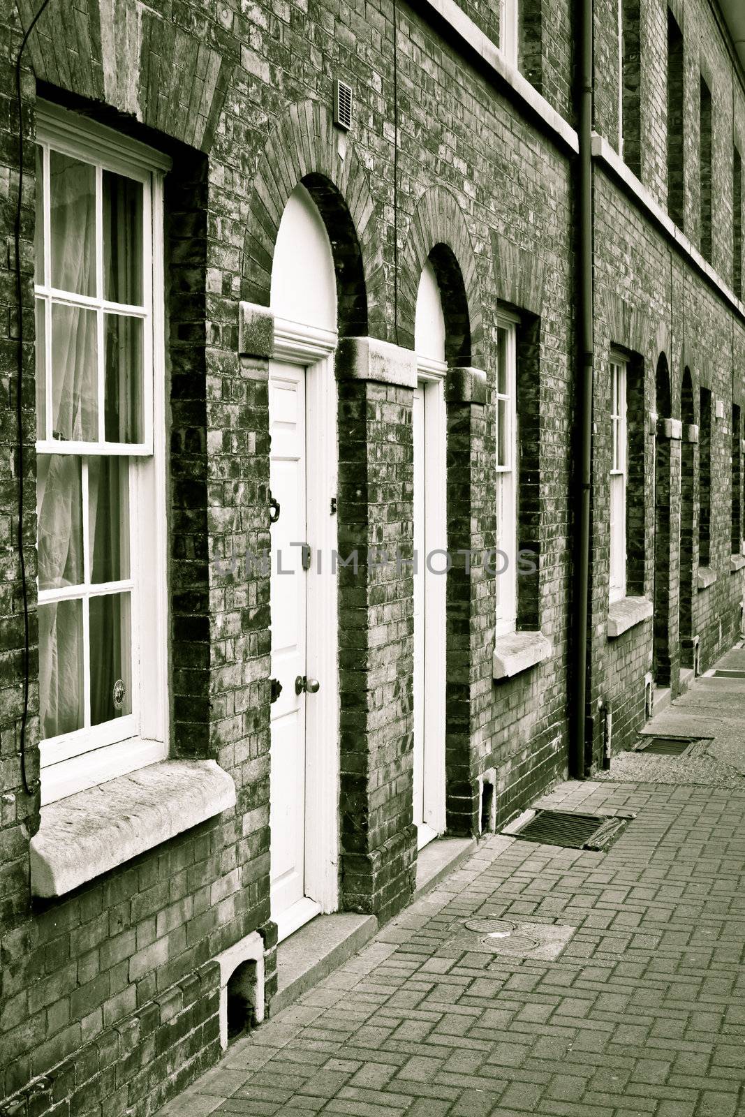 Row of victorian town houses in a Suffolk town