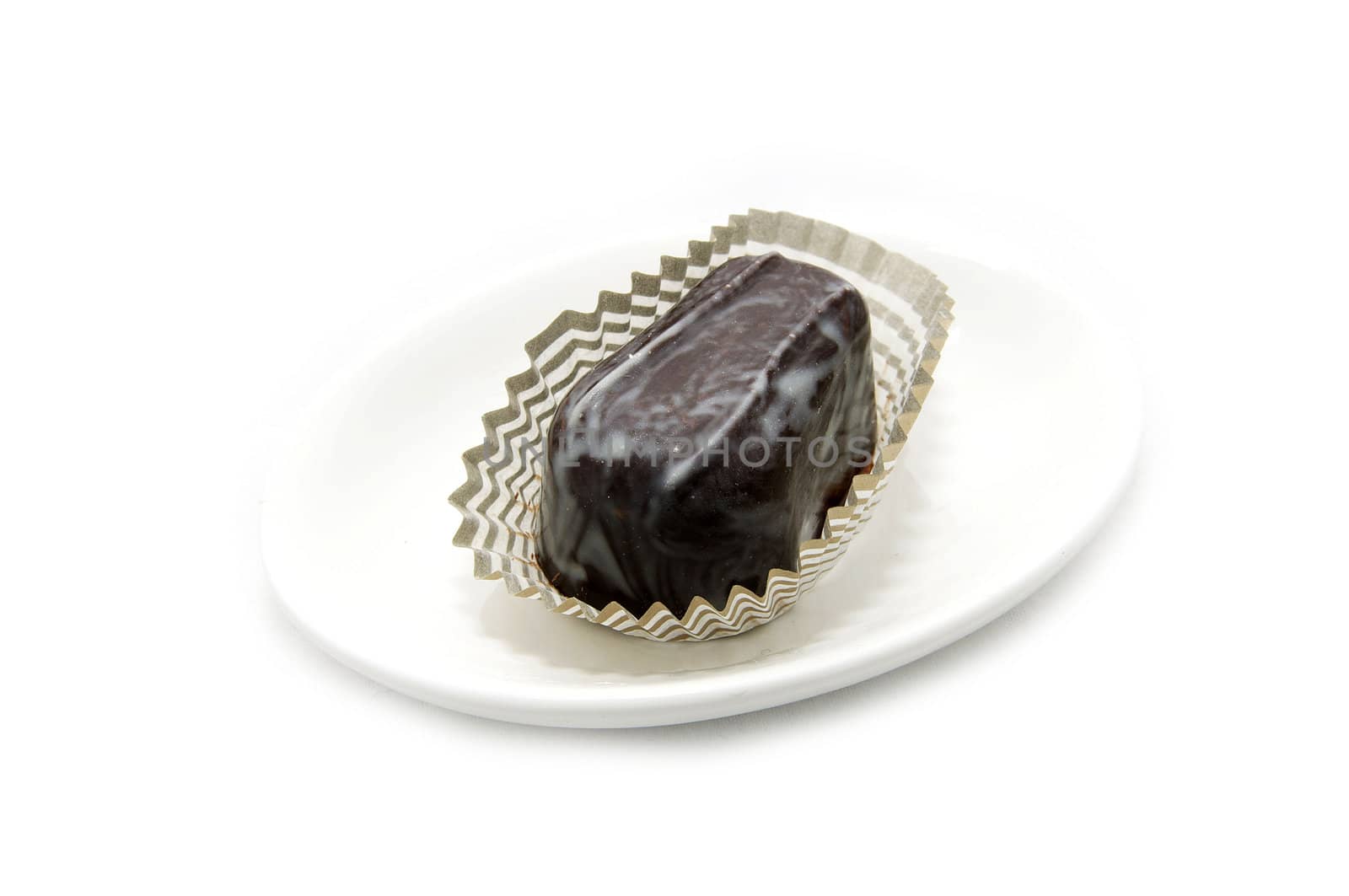 candy with a creamy filling on a white background
