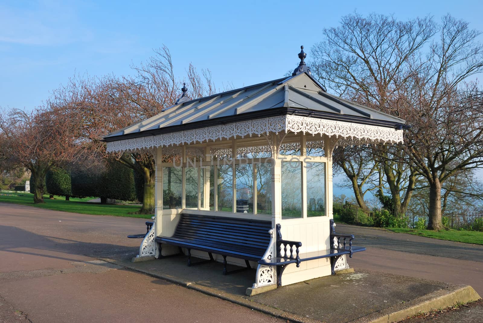 vintage bus shelter