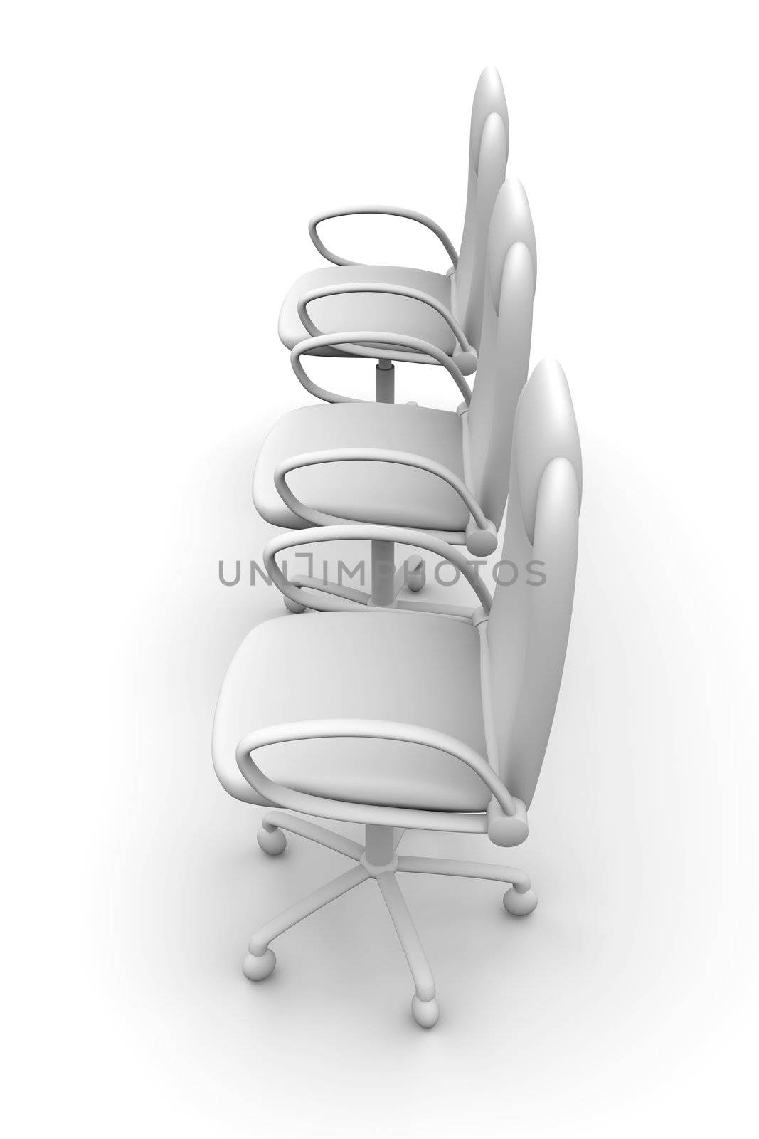 3D rendered office chair. Isolated on white.
