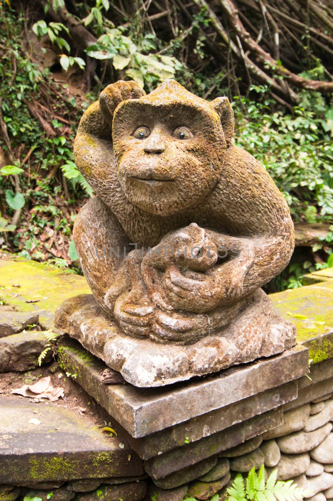 Stutue in Sacred Monkey Forest, Ubud, Bali, Indonesia