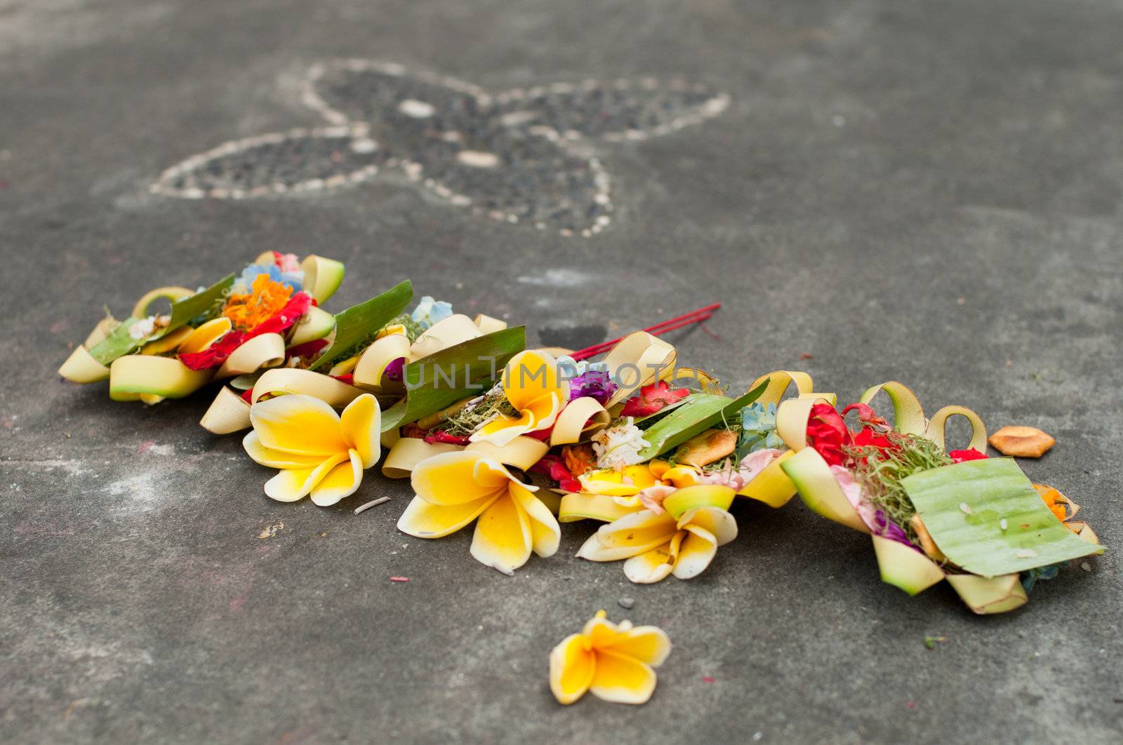 Hindu Daily Offering In Ubud, Bali, Indonesia