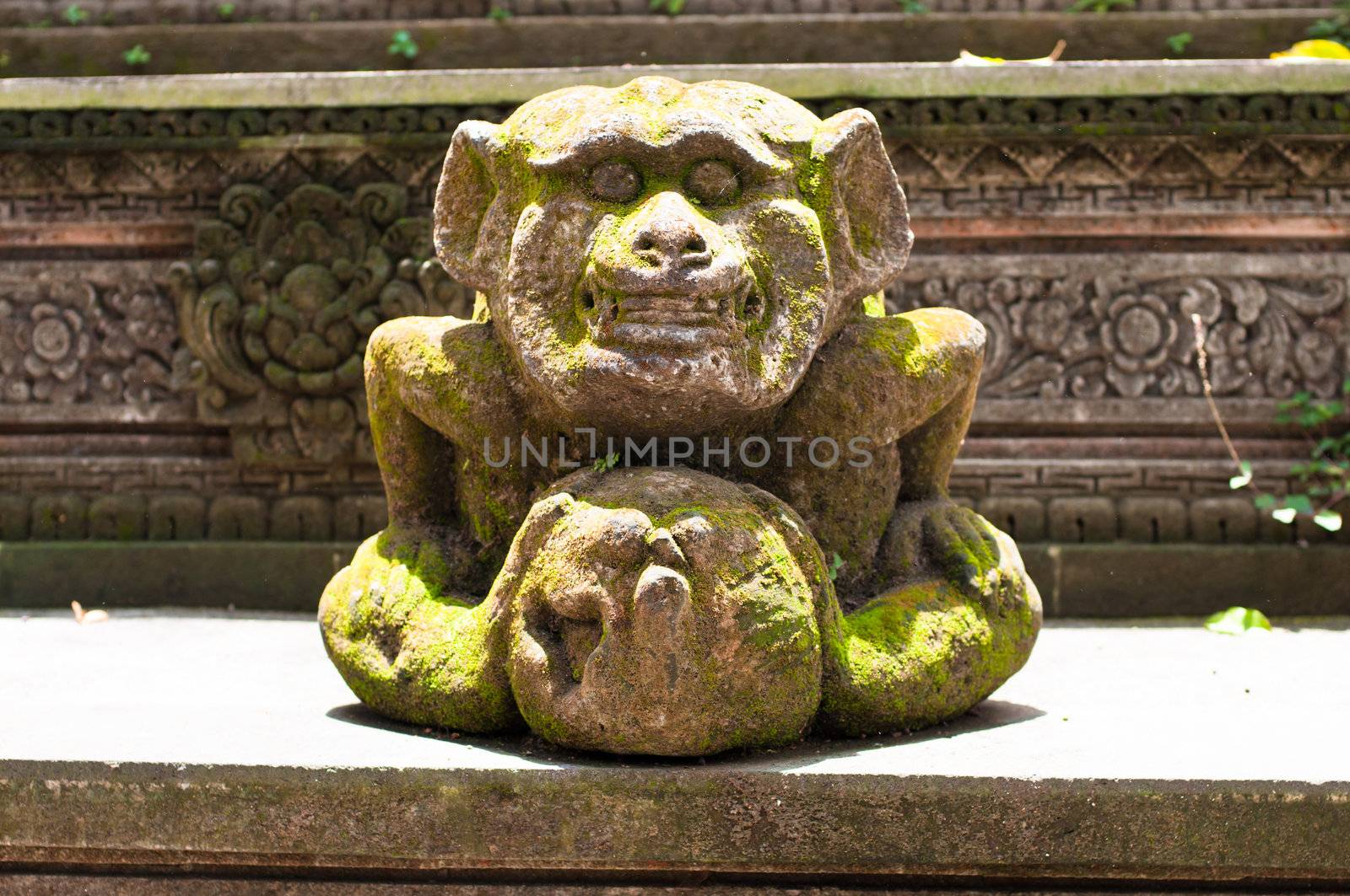 Stutue in Sacred Monkey Forest, Ubud, Bali, Indonesia