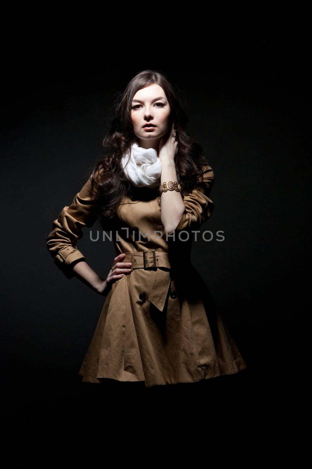 Fashion portrait ofwoman on dark background by nigerfoxy
