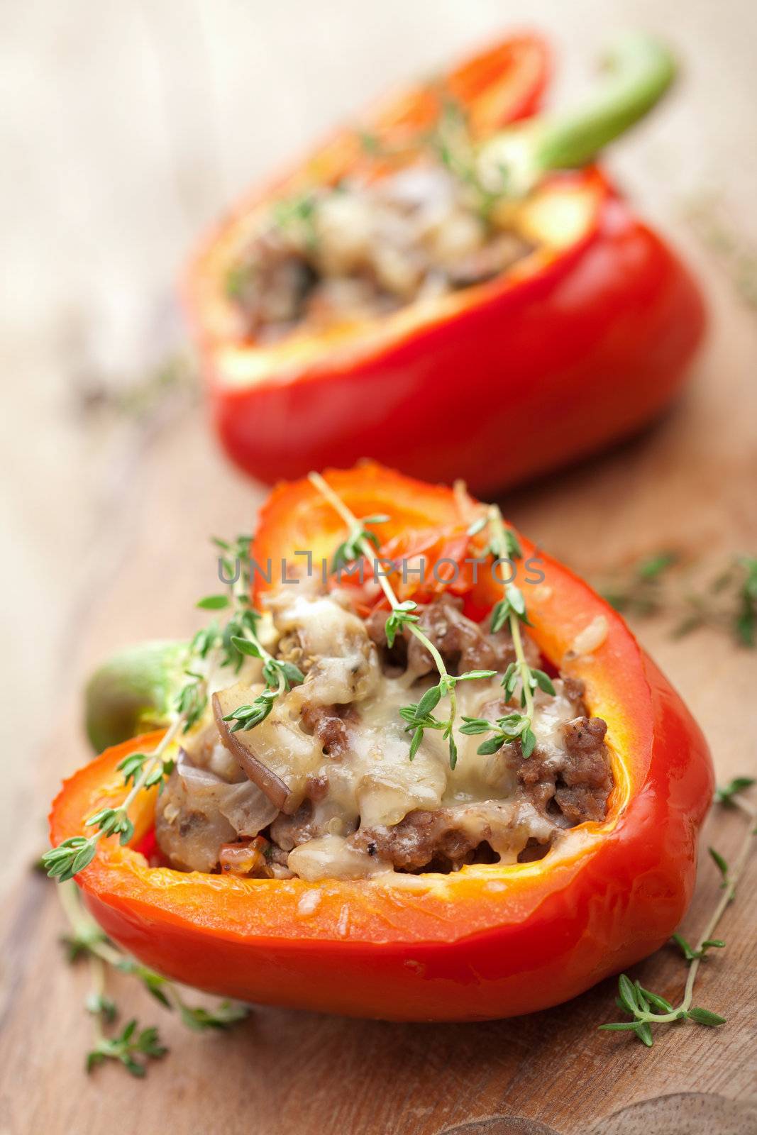 stuffed paprika with meat and vegetables 