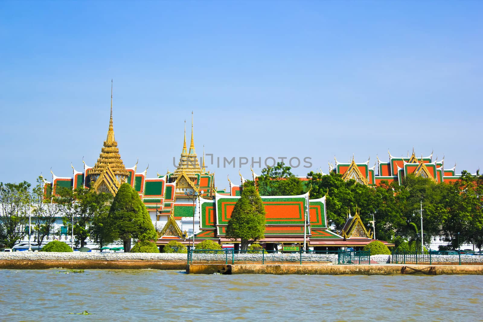 Thai temple on riverside by coleorhiza