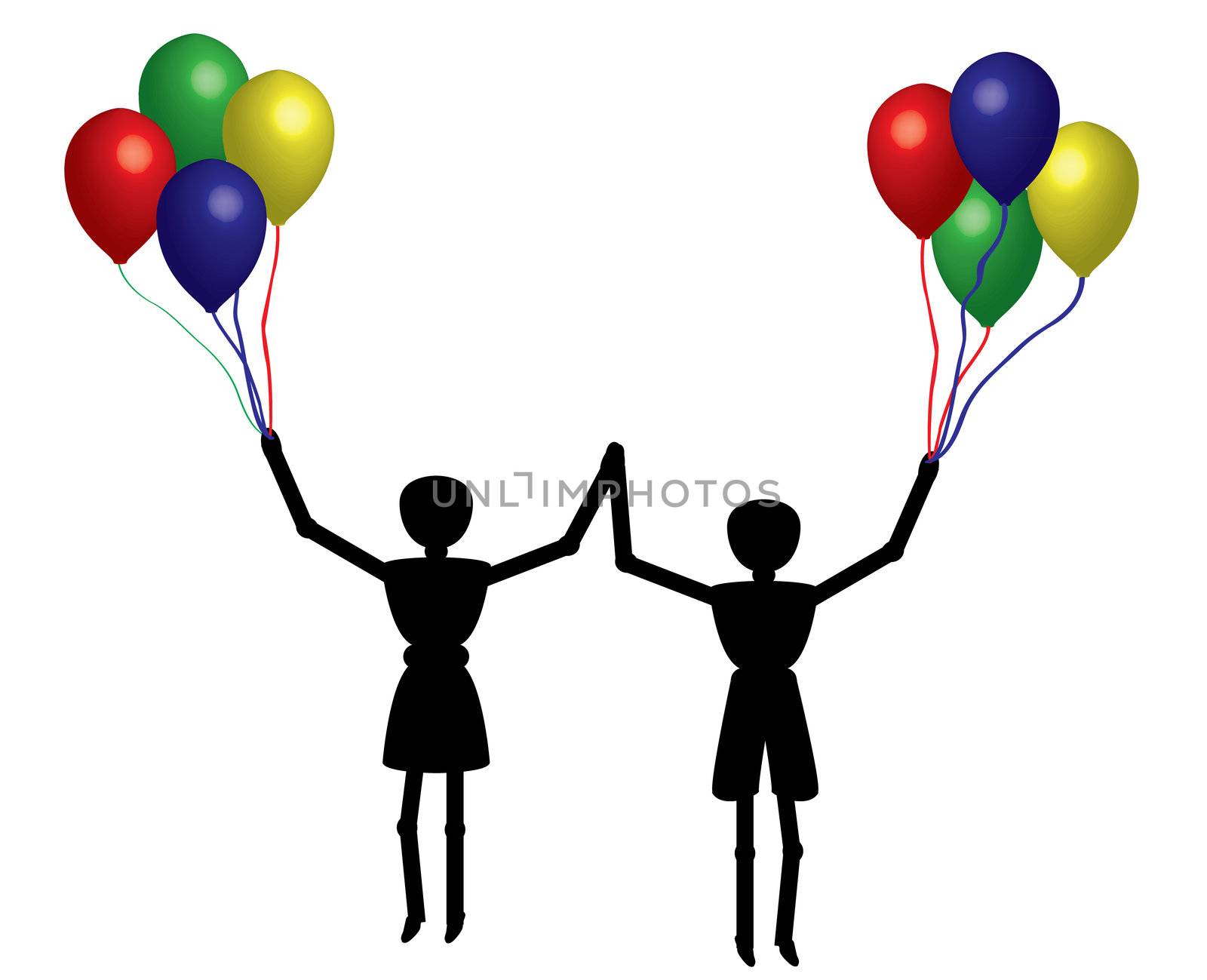 children play with balloons