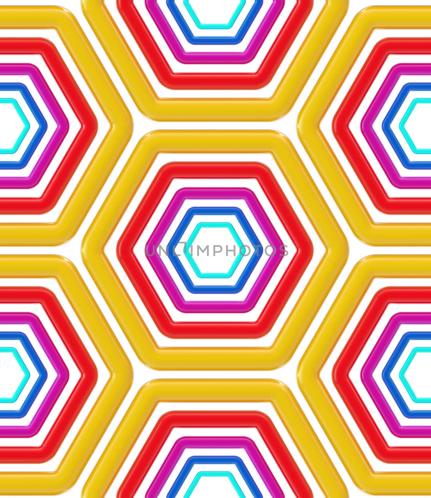 Seamless abstract background texture made of bright glossy hexagons