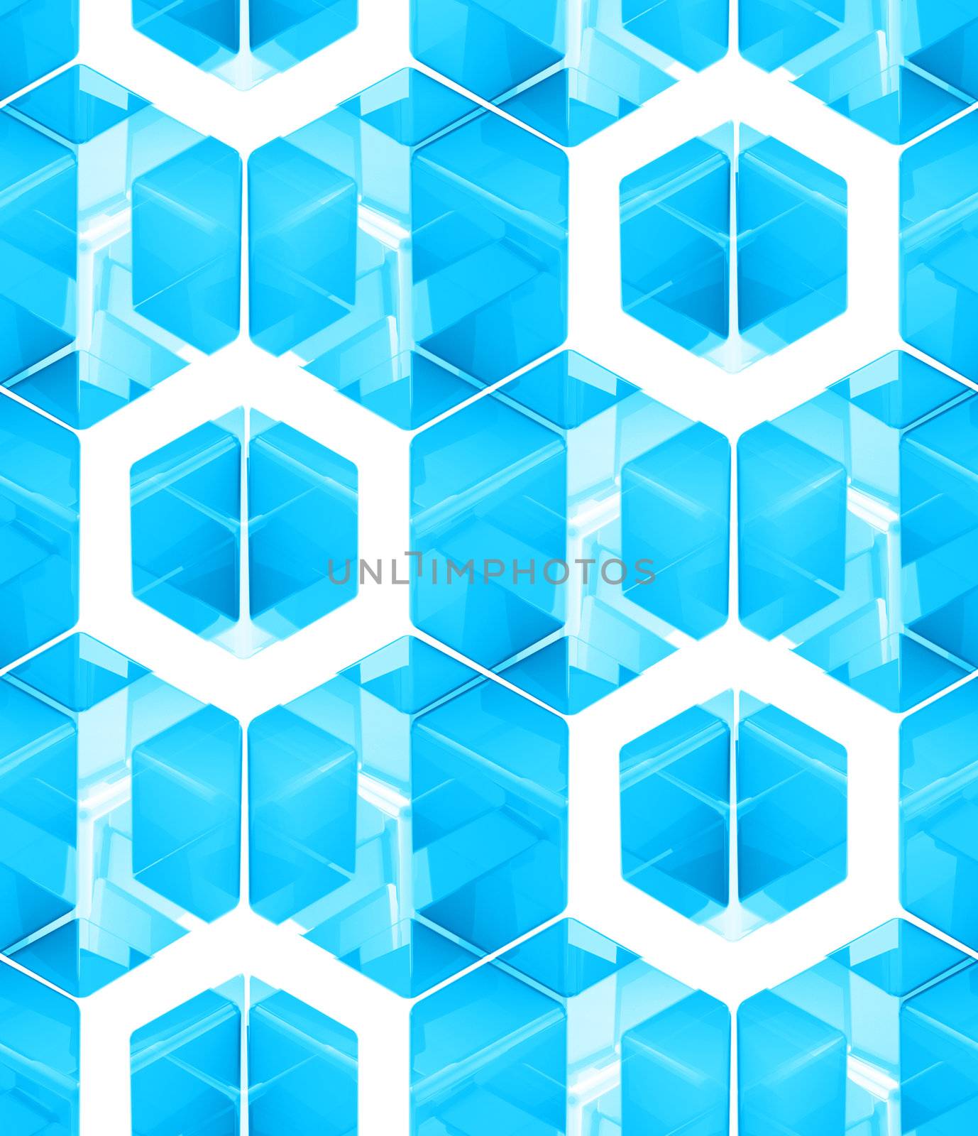 Seamless abstract colorful background made of cubes and hexagons