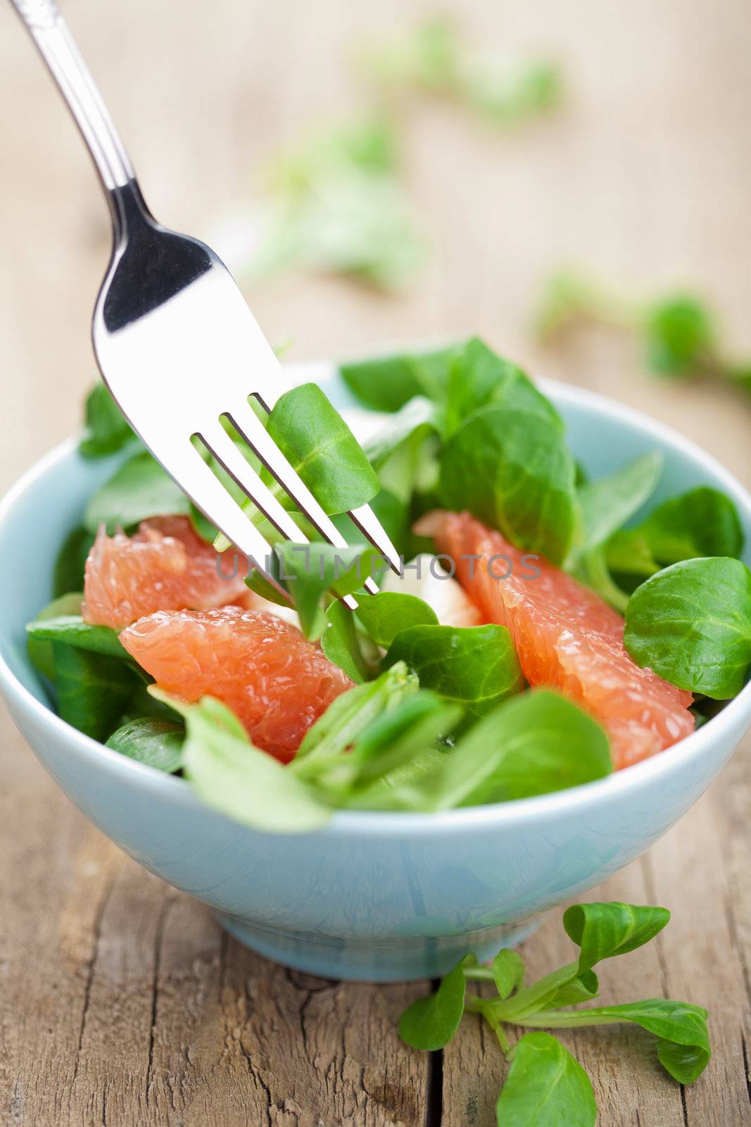 fresh salad with grapefruit