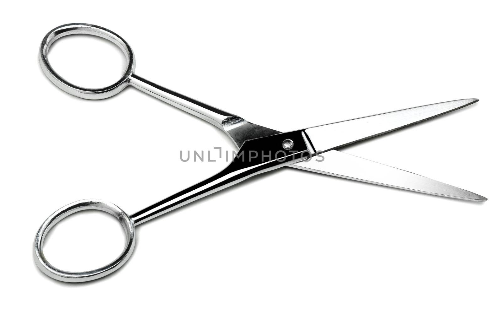 Scissors hairdresser with clipping path on white