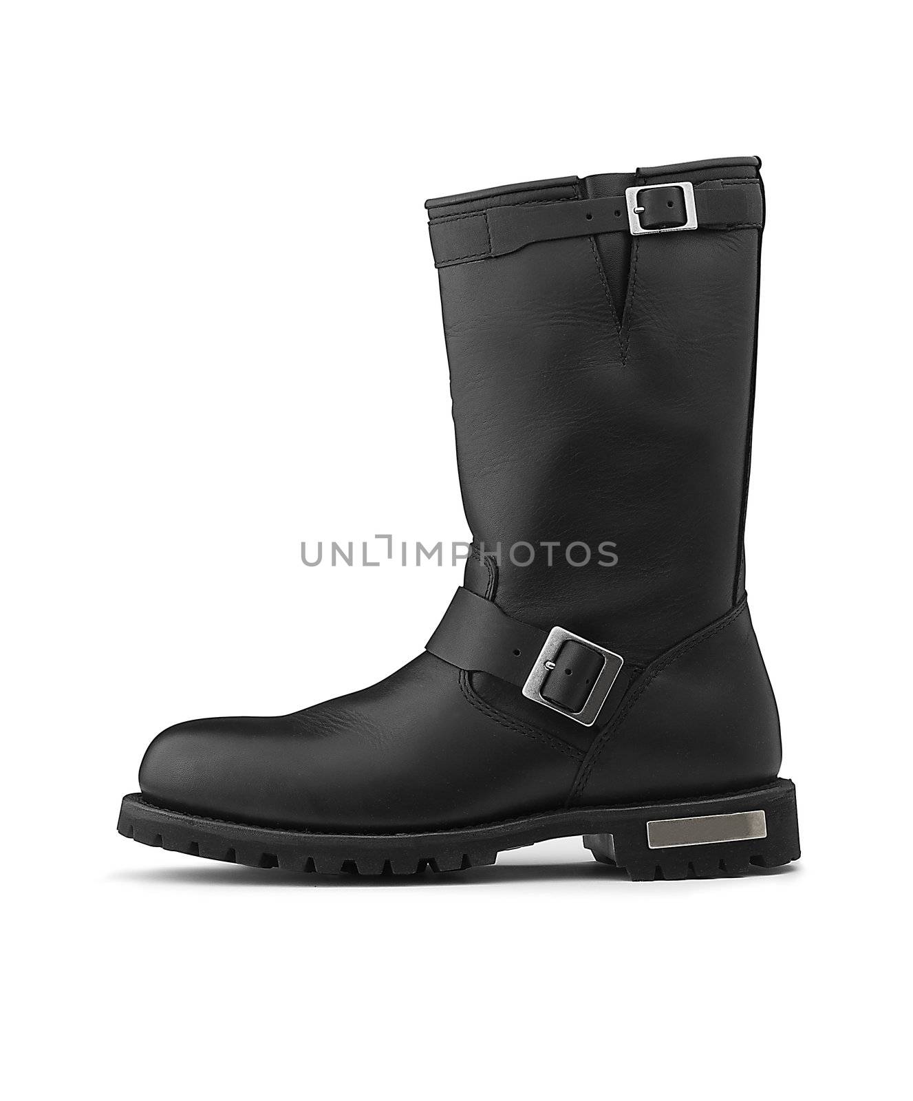 Black boots (clipping path) on white background
