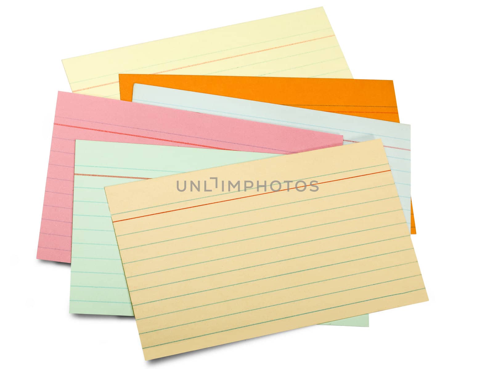 multicolor paper sheet line on white background