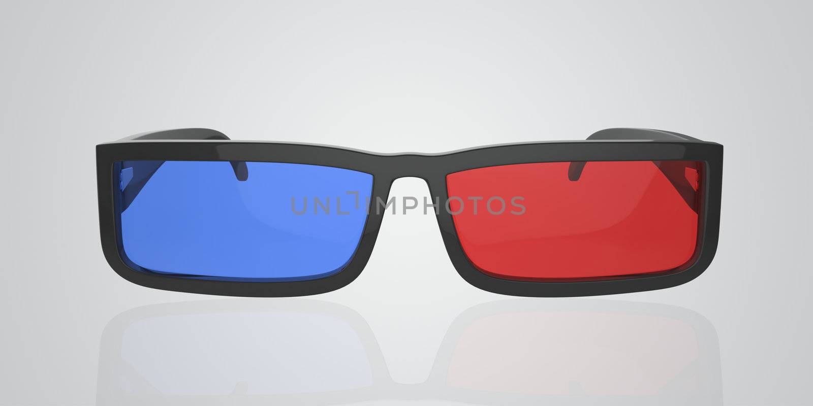 Front view of 3d glasses