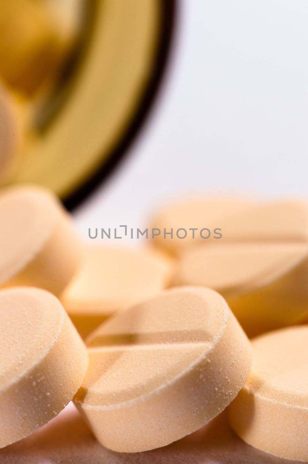 Closeup of medicine against white background