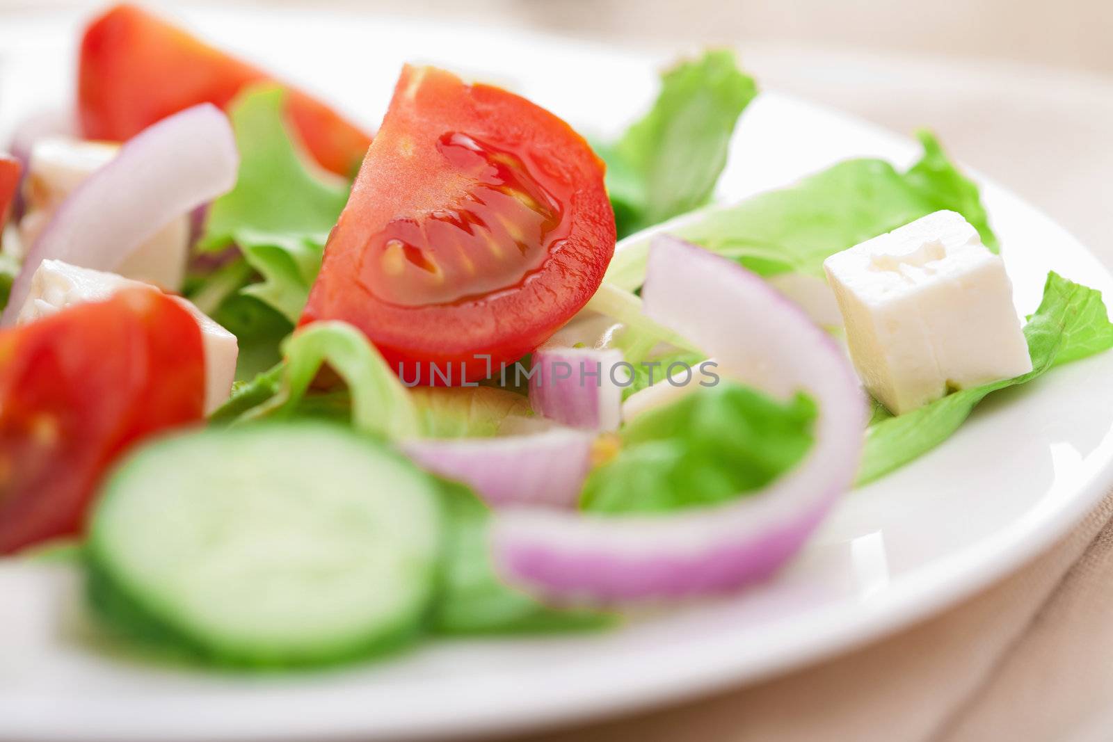 closeup of fresh salad