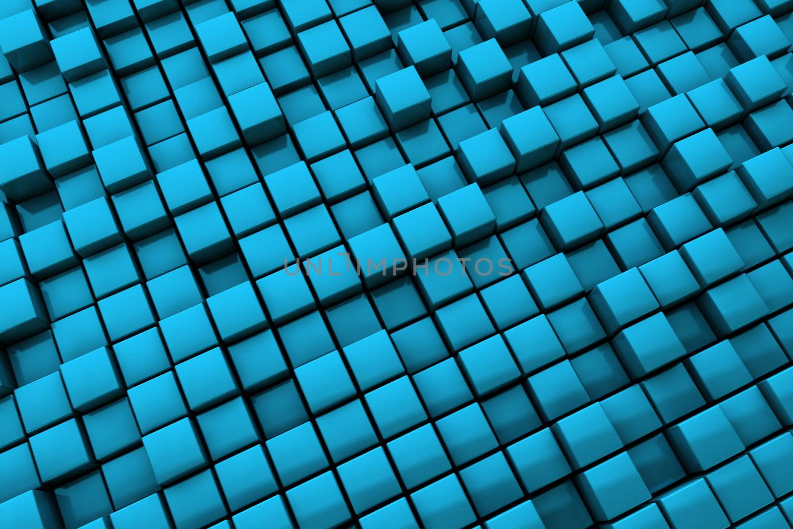 Abstract Blue Cubes Background - Medium Distance by PixBox
