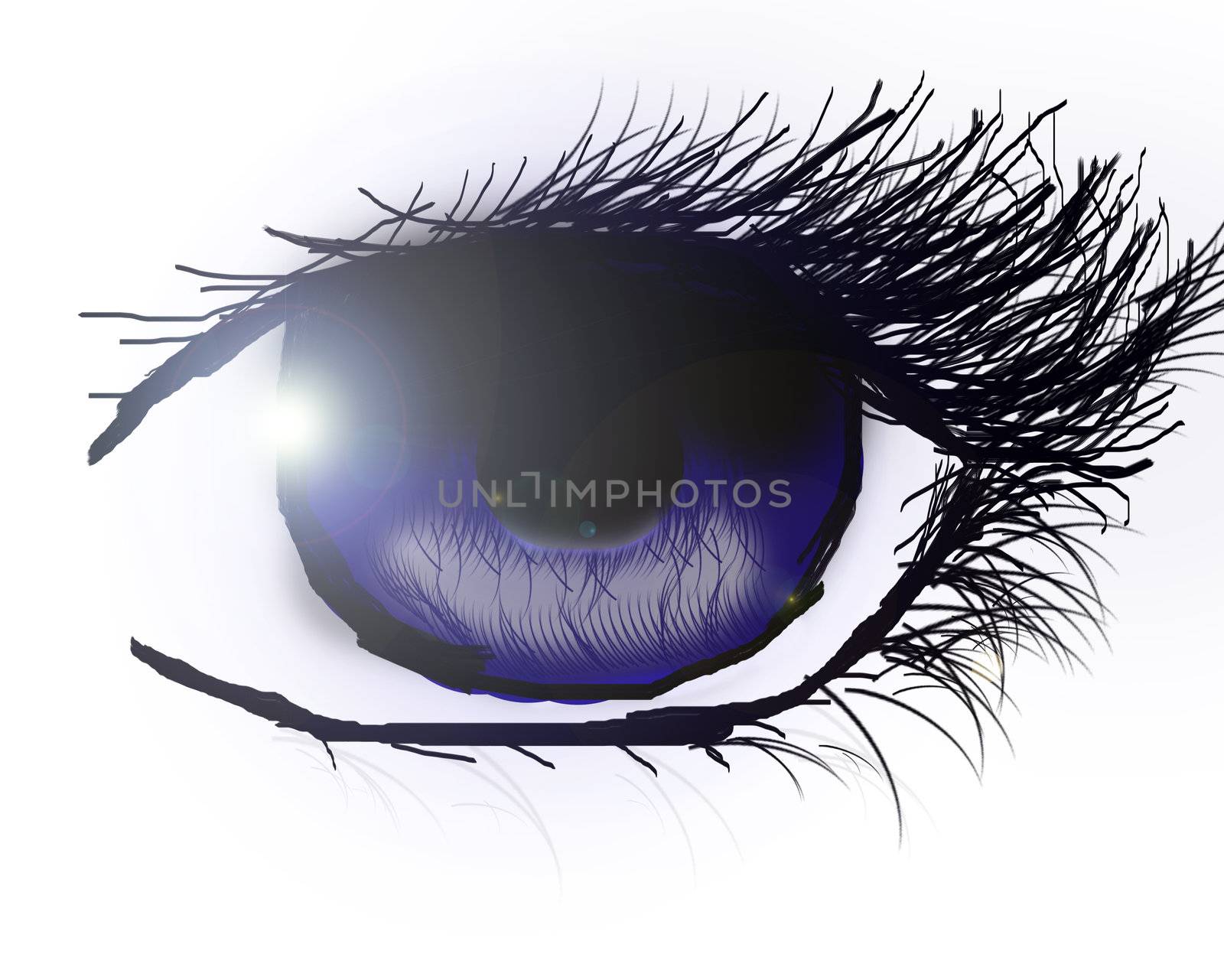 Abstract human eye on a white background