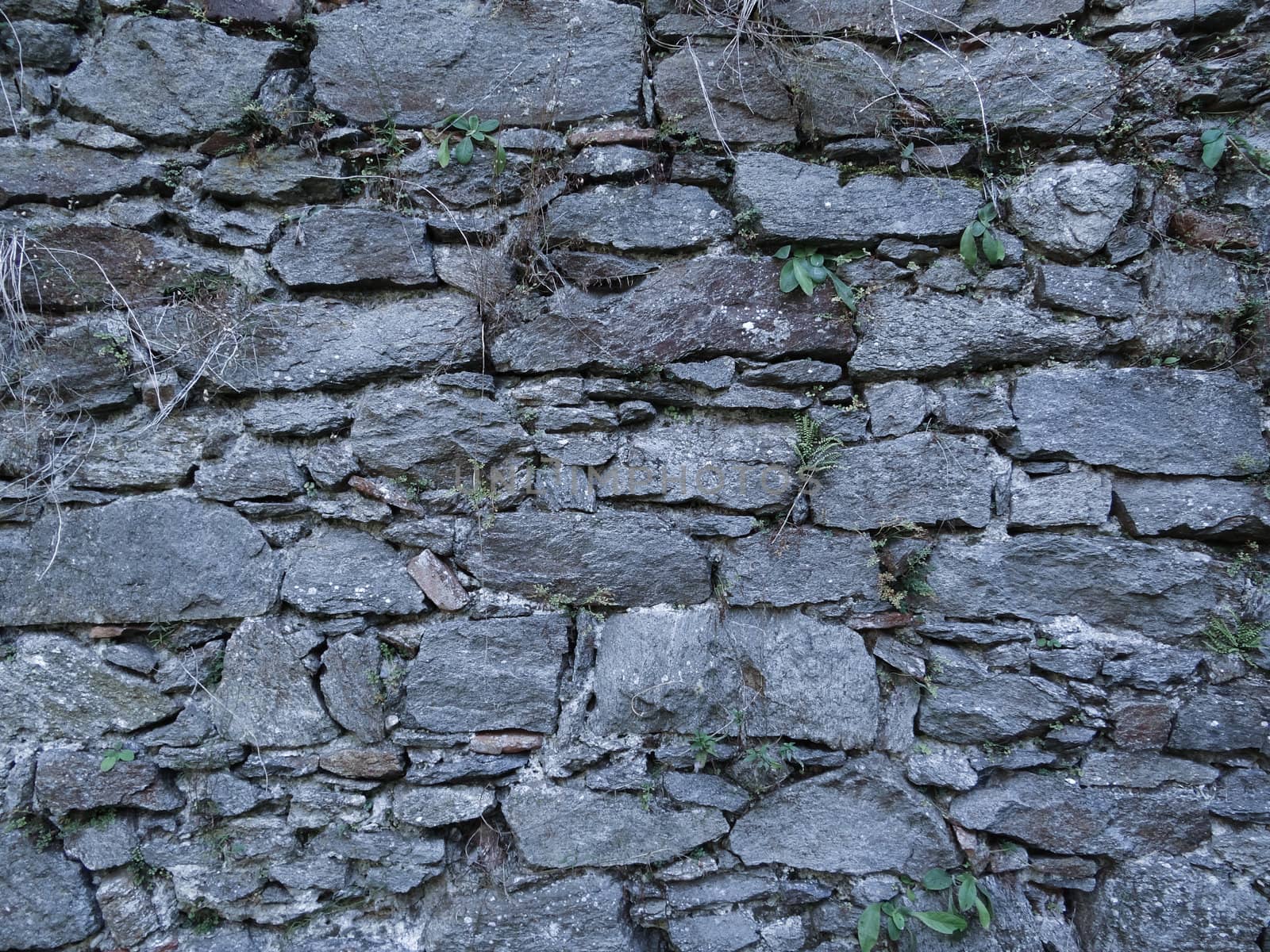 Wall of concrete at Castle Ruin Schaunburg, located in Austria