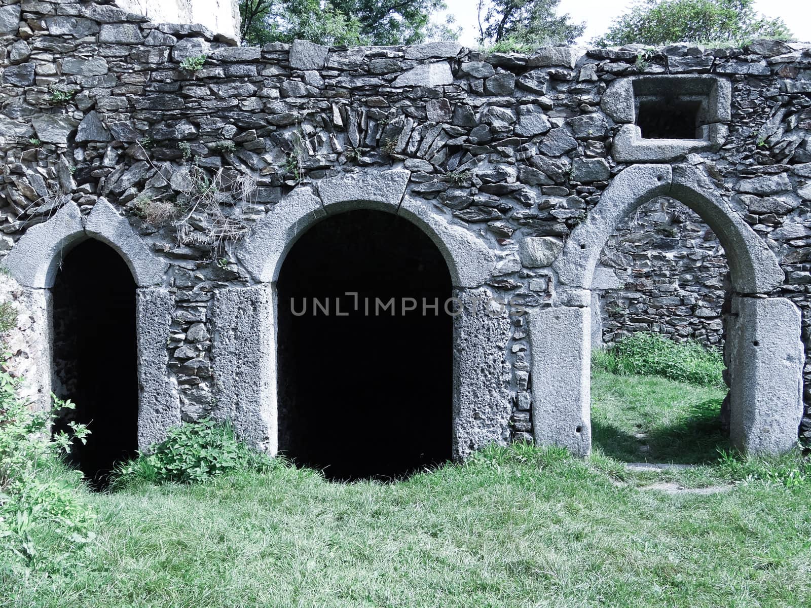 Doors at Castle Ruin Schaunburg, located in Austria