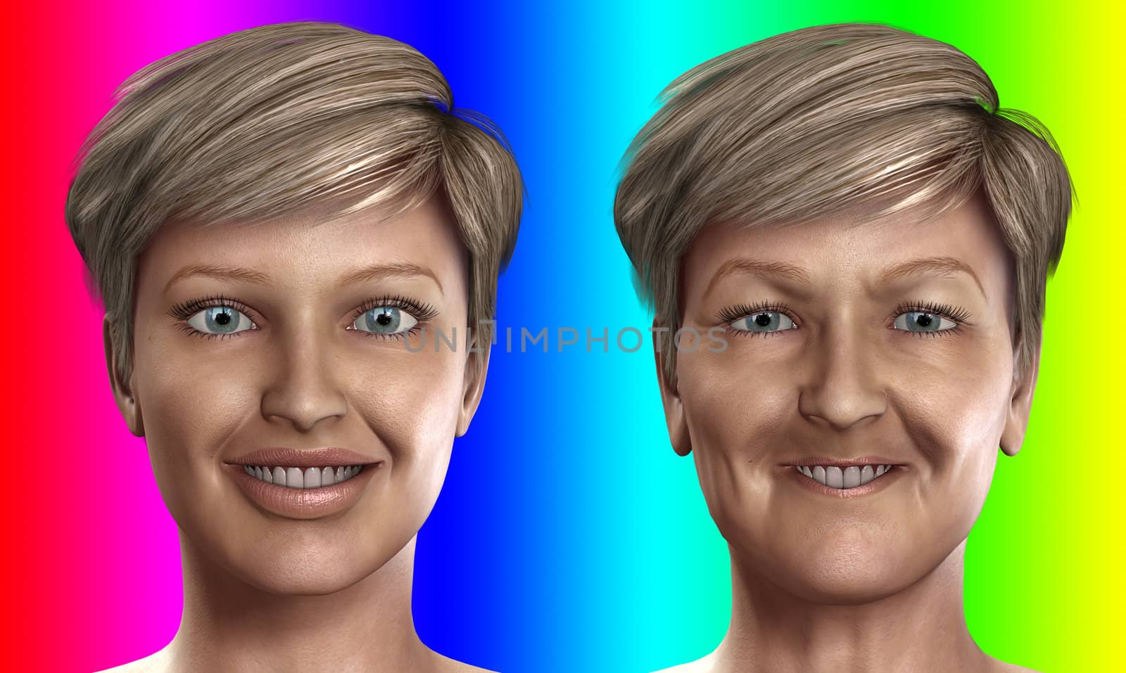 Concept image featuring a women who is ageing.