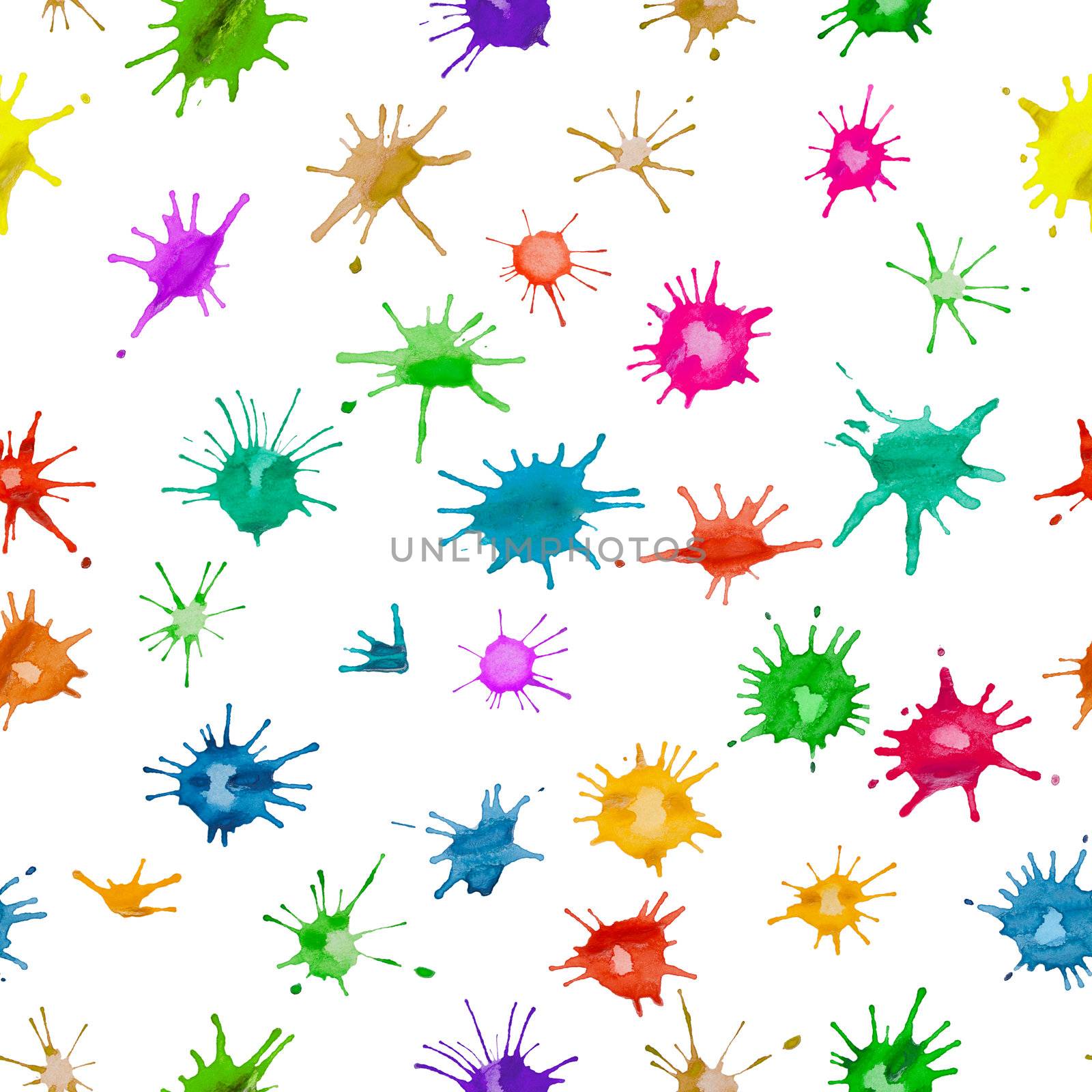Multicolored blots on a white background - seamless texture