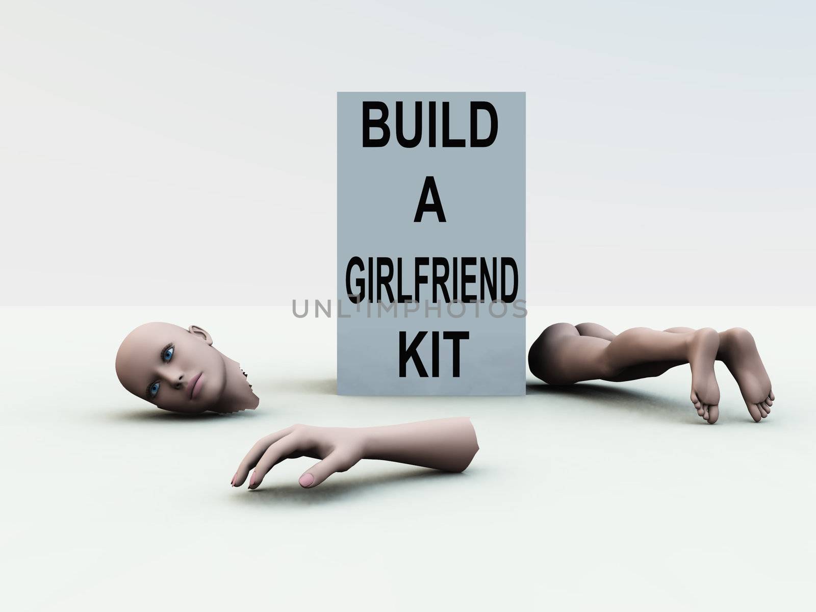 Humorous image about building a girlfriend.