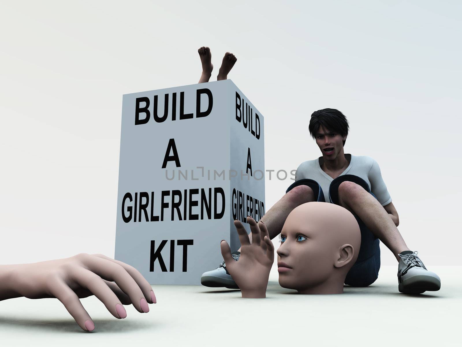 Humorous image about building a girlfriend.