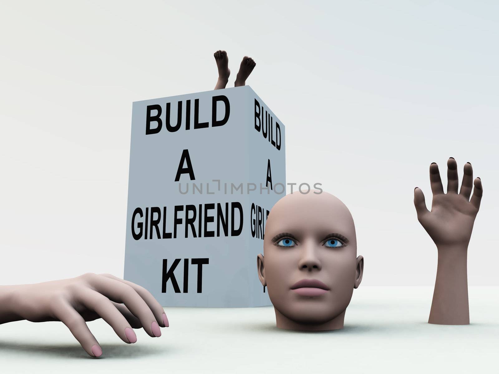 Humorous image about building a girlfriend.