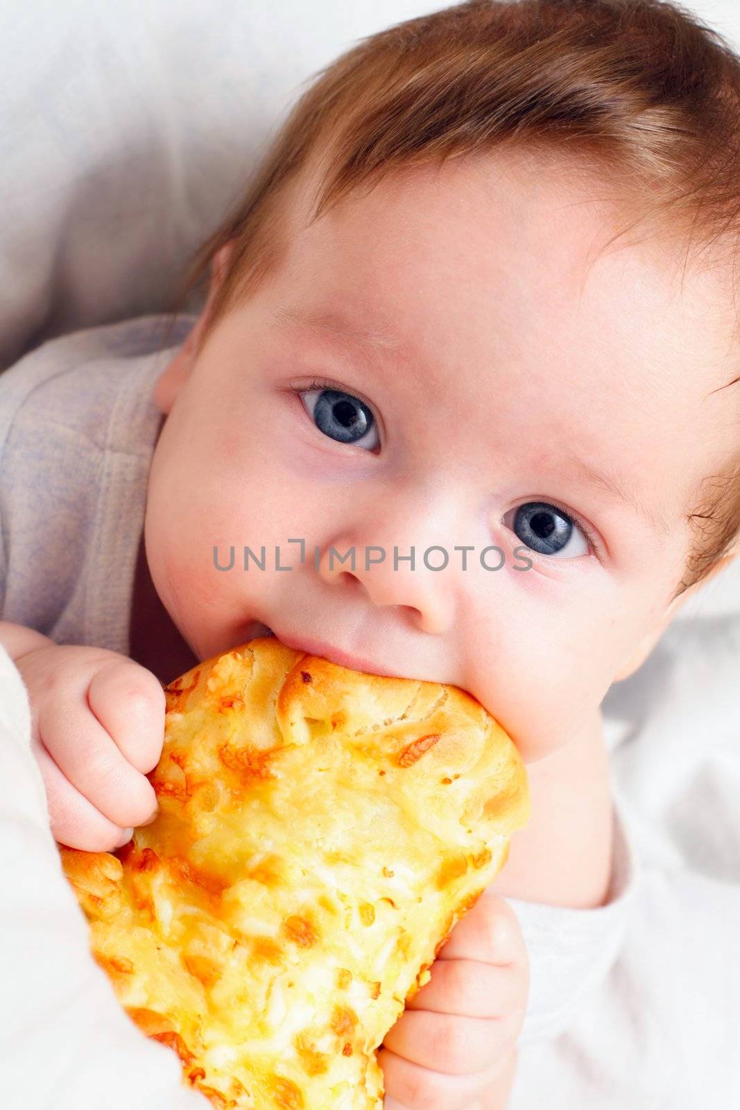 little kid eating pizza appetizing