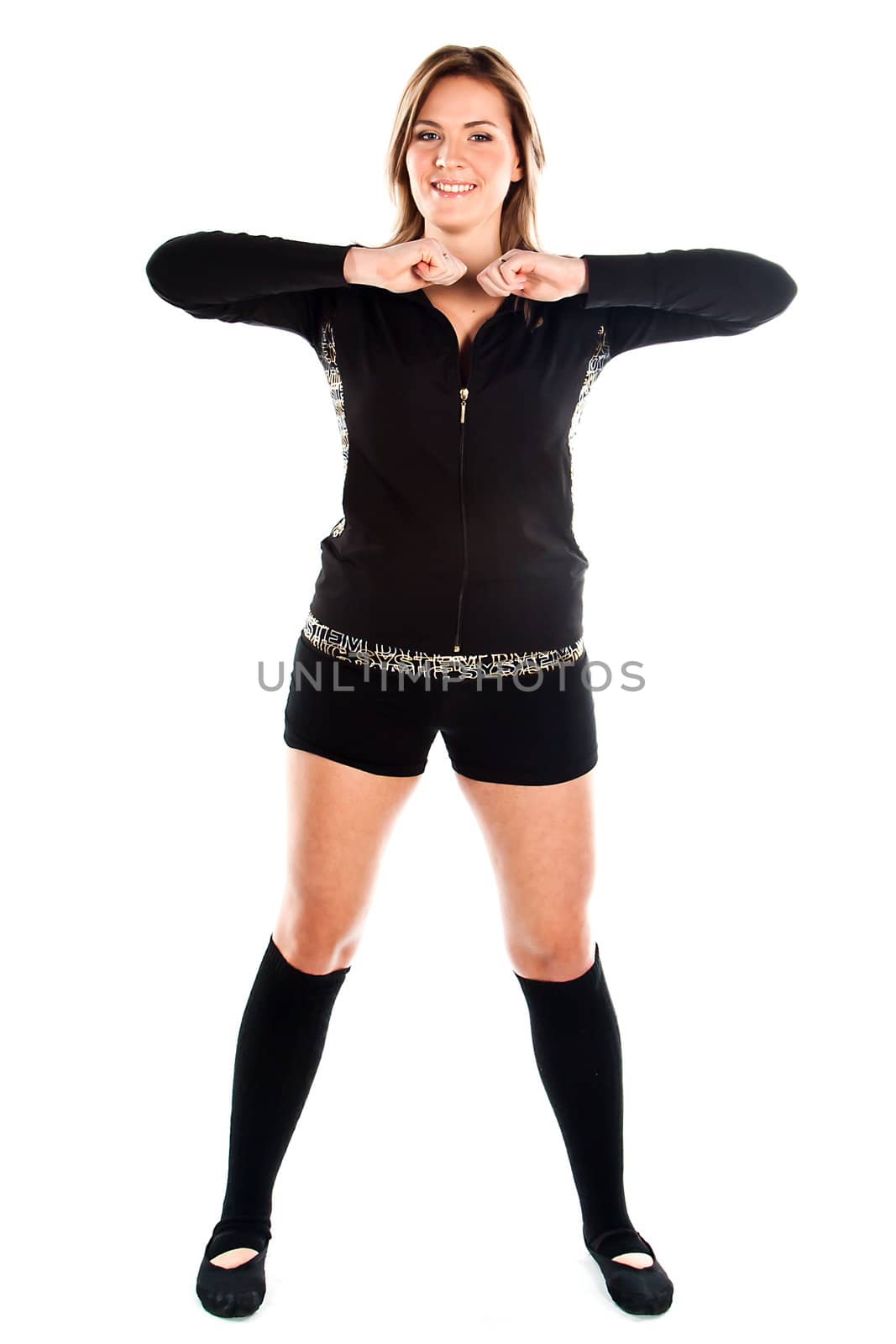 young and beautiful woman engaged in fitness