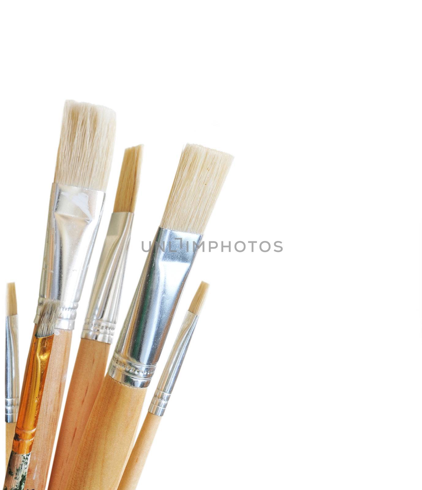 Art brushes isolated on white background