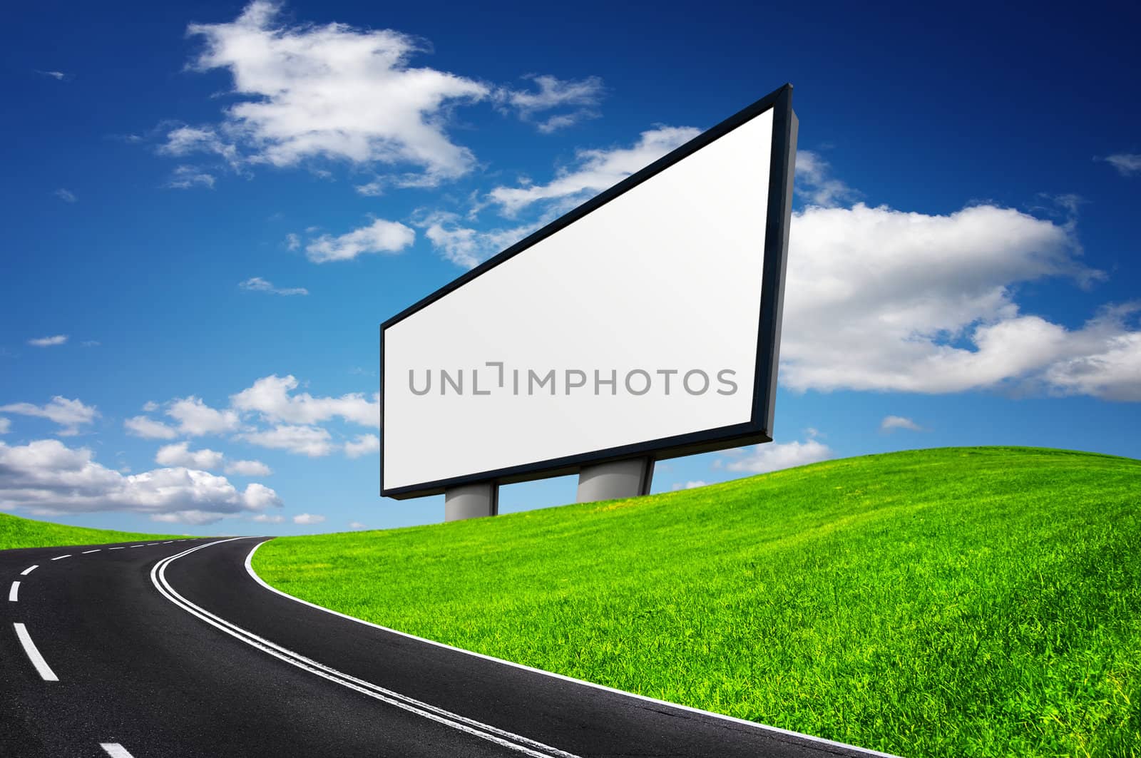 Highway and empty billboard