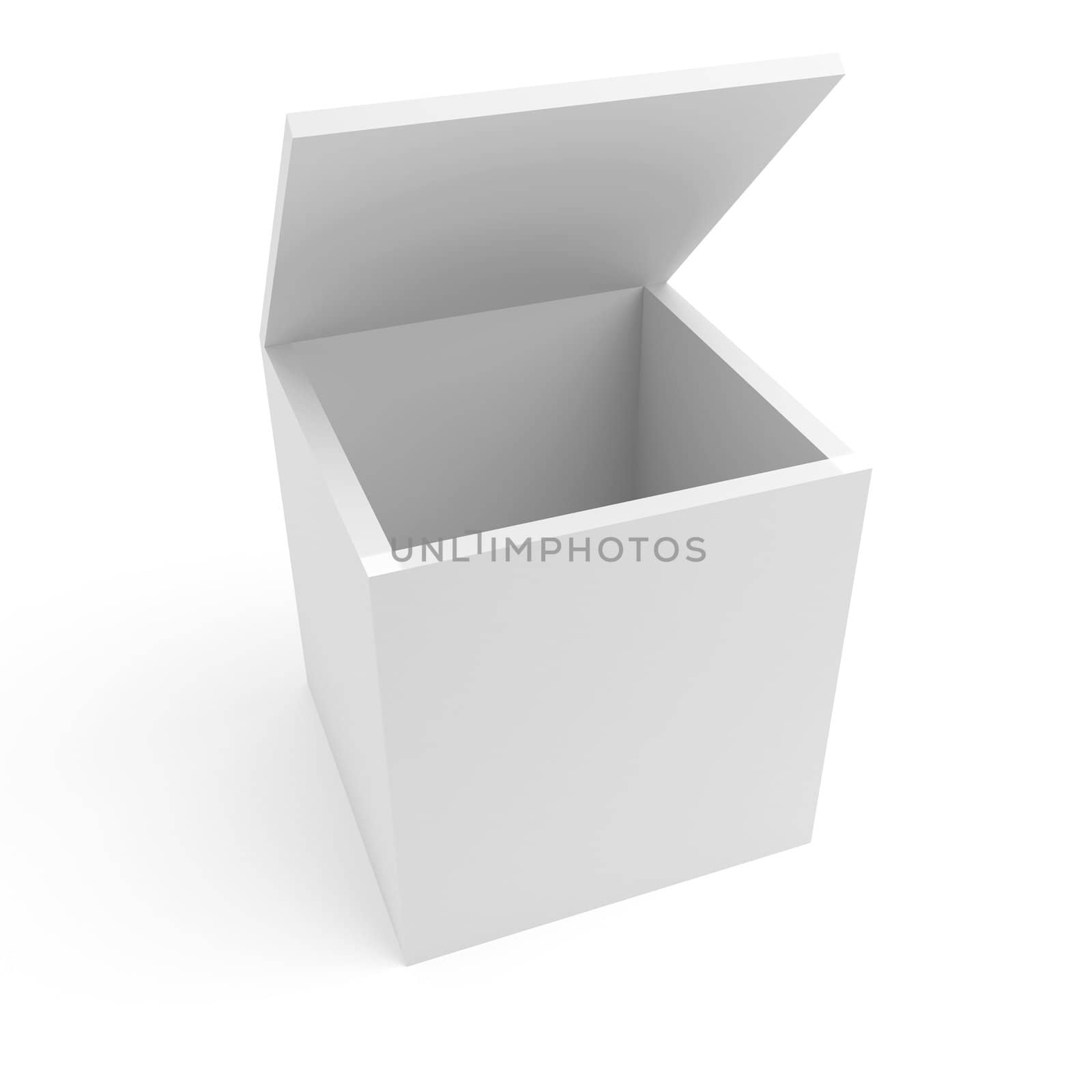 big open cardboard box on a white background