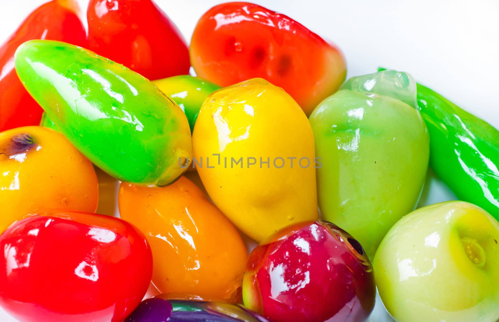 Sweetmeats fruit on white background isolate